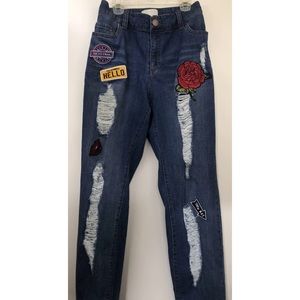 Women’s Distressed Patchwork Jeans
